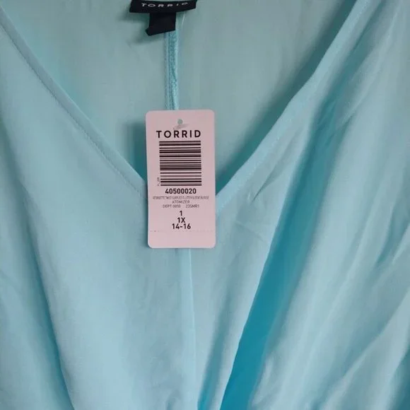 Torrid 1X Blue Sheer Top NWT - Picture 3 of 4